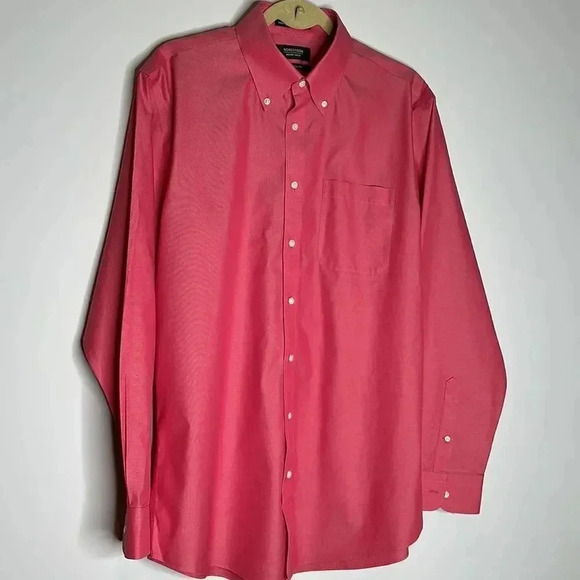 Nordstrom Red Button Down Casual Shirt wrinkle free - Picture 3 of 10